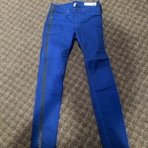 Rag & Bone Royal Blue Skinny Jeans with Black Stripe